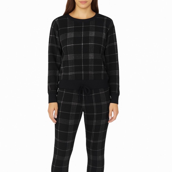 NWT Honeydew Women’s 2-Piece Fleece Lounge Set – Size Small – Black Plaid - Picture 1 of 5